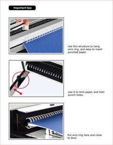 Nhiệm vụ nặng nề thiết kế nhựa xoắn ốc cytt2930 góa phụ cắt dây 3:1 và wire2:1 2-in-1 đấm và máy tính ràng buộc F4 kích thước cơ sở - Product Image 5