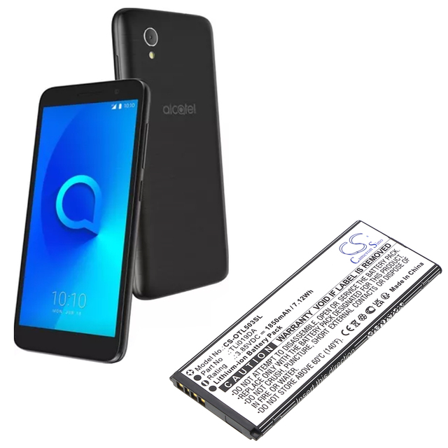 Battery for Alcatel TLi019DA OT-5005R OT-5033A OT-5033D OT-5033J OT-5033X OT-A501DL 3.85V 1850mAh / 7.12Wh
