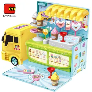 2 IN 1 Plastic ice Cream Cart Toy ice Cream Toy Set For Children