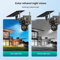 Nouveau design 3MP WiFi 4G CCTV caméra de sécurité extérieure suivi automatique PTZ caméra solaire 4g carte sim