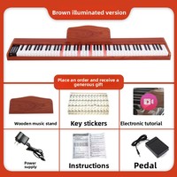 Piano Eléctrico de Fábrica, Teclado para Principiantes y Adultos, Uso Doméstico, Madera, 88 Teclas Contrapesadas, Multifuncional, 100 Ritmos, 1000 Tonos