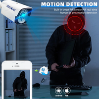 Kamera CCTV IP POE TSEye APP 4K 8MP 4CH 8CH 16CH NVR Kamera Keamanan Luar Ruangan Deteksi Manusia Penglihatan Malam Berwarna Penuh IP66