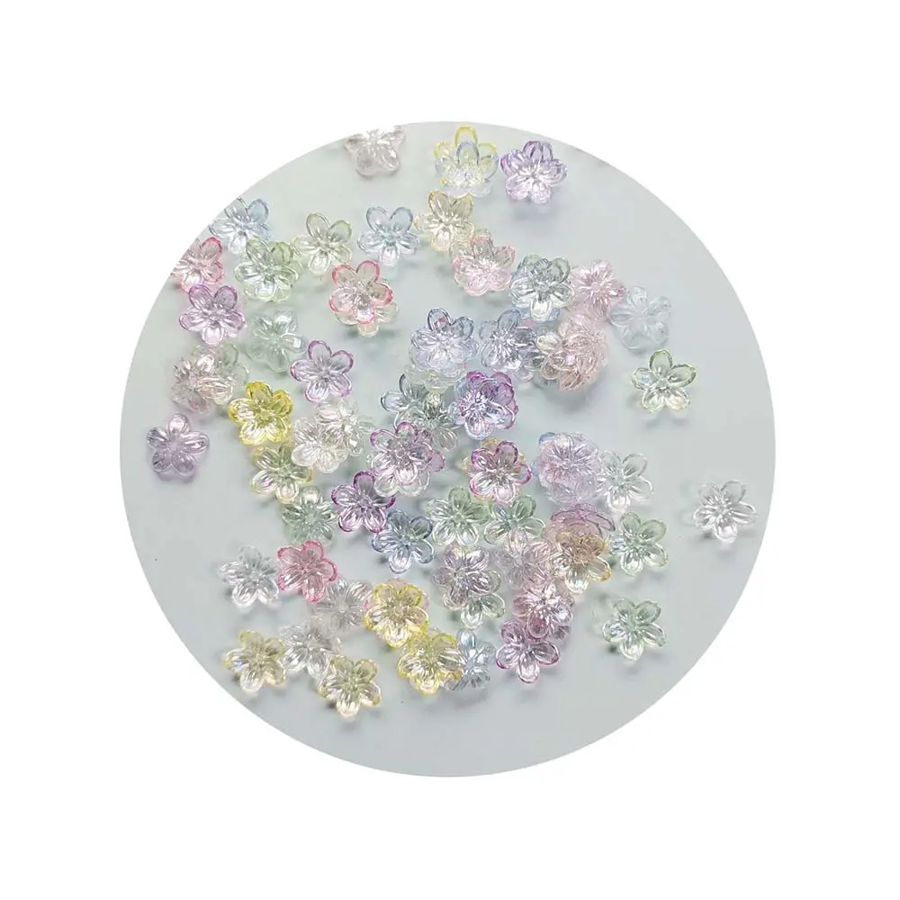 All'ingrosso della fabbrica fiore trasparente colorato in acrilico perline fai da te collana di gioielli braccialetto fare