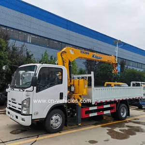 5T Isuzu Vrachtwagen Gemonteerde Xcmg SQS125-4 Kraan Kleine Telescopische Giek Gemonteerd Dump Truck Nieuwe Gefabriceerde Vrachtwagenkraan