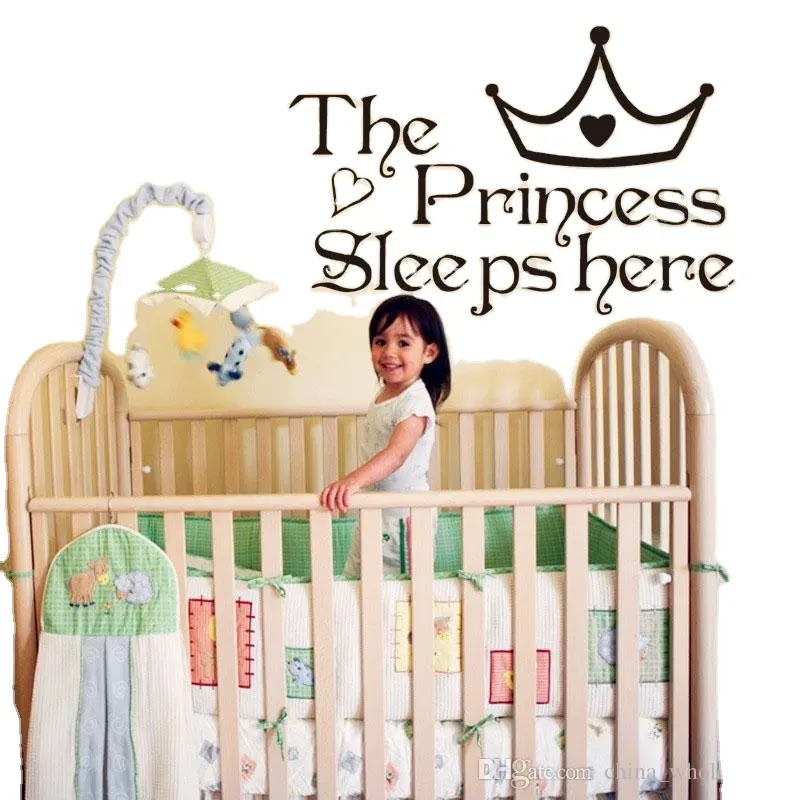 The Princess Sleep Here Vinyl Stickers For Kids Room Wall Decals Home Decor Wall Art Quote Bedroom Wall paper