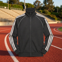 Ensemble de survêtement noir pour homme, respirant, en spandex et nylon, tenue de sport athlétique à fermeture éclair intégrale, collection printemps