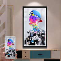 Écran d'art numérique NFT, téléchargement d'images, affichage intelligent des photos, vidéo, grand cadre photo numérique 32 pouces pour l'art