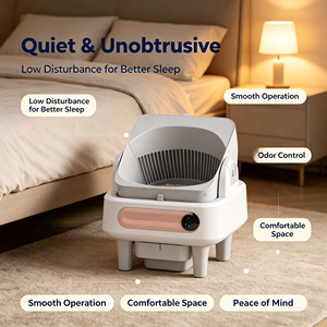 Litière Intelligente Carrée en Plastique à Couvercle Ouvert pour Chats, Contrôle par Application, <span class=keywords><strong>Robot</strong></span> Nettoyant Automatique pour Plusieurs Chats - Vente en Gros Usine - Product Image 3