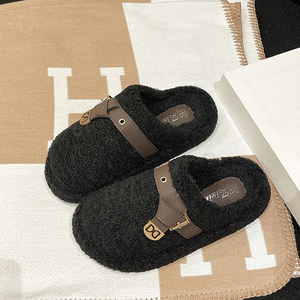 <span class=keywords><strong>Ciabatte</strong></span> GON22 <span class=keywords><strong>pelose</strong></span> da donna Outdoor, versatili autunno inverno, <span class=keywords><strong>ciabatte</strong></span> in cotone con suola spessa con puntali - Product Image 5