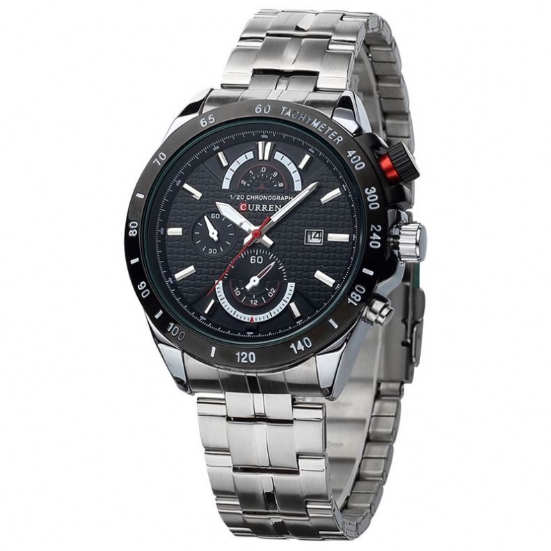Curren *出品 CURREN Quartz Chrono Sport Watch Brands for Men - Stainless Steel