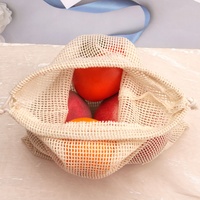 Sacs en filet de coton biologique réutilisables pour l'emballage du savon, pochette en filet naturel à cordon pour économiser le savon