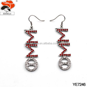 Tùy chỉnh Alpha Zeta đồng bằng bông tai rhinestone Hy Lạp sorority & Tình Huynh Đệ sản phẩm Kẽm hợp kim đinh tán - Product Image 3