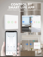 CNSKOU bon prix EU/UK écran en verre domotique 2 gangs Tuya Smart Life App OEM Zigbee maison intelligente interrupteur de rideau Zigbee
