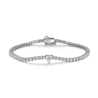 925 Sterling Silver Moissanite Bracelet Rose Coeur Forme Centre Pierre Moissanite Accents Homard Fermoir Chaîne Réglable