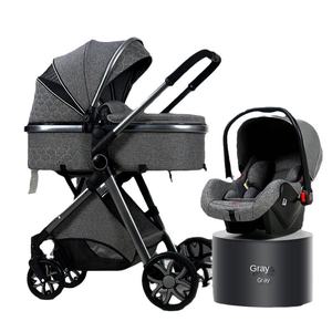 Poussette bébé 3-en-1 légère en alliage d'aluminium, bidirectionnelle, haute vue, pliable, amortissante, avec <span class=keywords><strong>nacelle</strong></span> de sécurité - Product Image 5