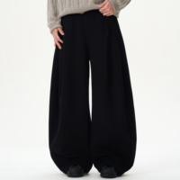 Fabricant d'usine Pantalons de survêtement personnalisés pour hommes Pantalons de survêtement noirs surdimensionnés Pantalons de survêtement en molleton 100% coton 450 Gsm