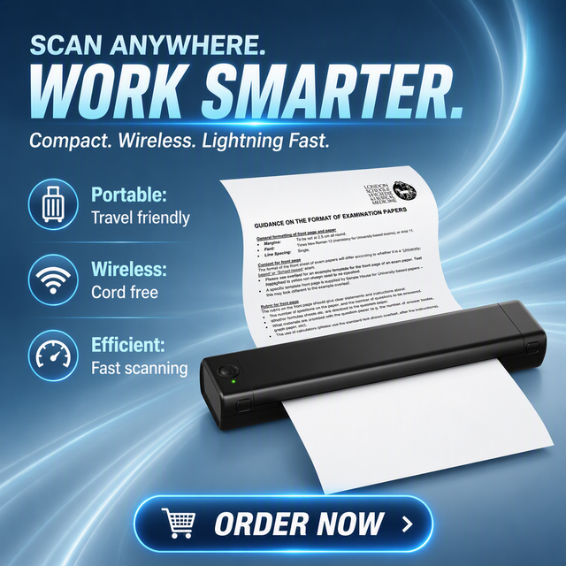 Phomemo M08F Portable A4 Thermal Printer Wireless Mobile Document Printer for Business Travel Support Inkless Printer