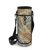 Porte-bouteille d'eau réutilisable avec imprimé botanique tropical en feuilles de noix de coco, sangle réglable à porter en bandoulière