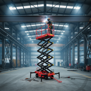 Pengiriman Langsung Pabrik dengan Harga Rendah 4m 6m 8m 10m 12m 14m 16m 18m Platform Lift Gunting Manual yang Dapat Ditarik untuk Pekerjaan di Ketinggian - Product Image 6