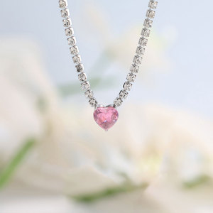 Collier pendentif tendance en acier inoxydable 316L personnalisé, bijoux fins, collier tennis avec zircon en forme de cœur pour femmes - Product Image 3