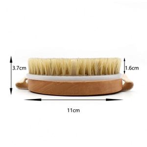 Bathroom Accessories Round Wooden Handle Dry Exfoliating Brush - Product Image 2