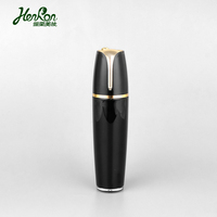 Ensemble de pots et flacons vides en plastique acrylique noir élégant et luxueux de 5g, 10g, 15g, 30g, 50g, 30ml, 50ml, 100ml pour crème contour des yeux et lotion cosmétique