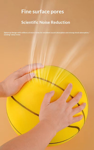 ลูกบาสเก็ตบอลโฟม PU เงียบสำหรับเด็ก ฝึกซ้อมในร่ม ลูกบอลเด้งดึ๋ง พร้อมถุงตาข่าย - Product Image 2