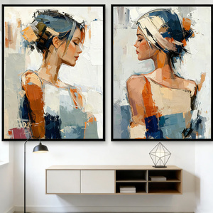 <span class=keywords><strong>Dipinto</strong></span> Astratto <span class=keywords><strong>Blu</strong></span> e Ambra, Decorazione Murale Moderna, Opera d'Arte Testurizzata per Casa, Hotel, Soggiorno, Camera da Letto - Product Image 3