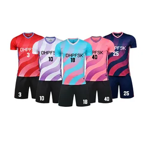 Purple conjunto de uniforme de futebol barato, design 2021
