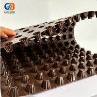 Panneau de drainage brun intégré de 8 mm, 10 mm, 12 mm, 15 mm, 20 mm, imperméable, pour mur de soutènement