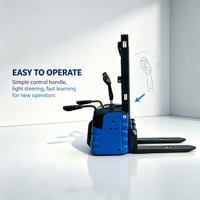Chariot élévateur à batterie au lithium 1,5T, double levage et pieds de soutien latéraux, OEM ODM direct usine pour allées étroites