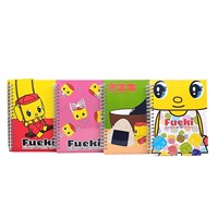 Carnet à spirales A4/A5/A6 mignon avec singe, couverture rigide, portable, dessin animé, lignes horizontales, simple, papier de poche, école, impression de haute qualité