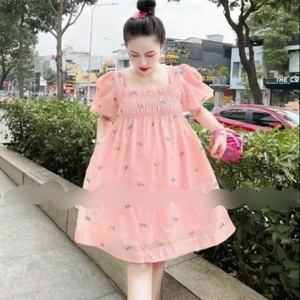 Vestido de Verano para <span class=keywords><strong>Mujer</strong></span>, Estilo Babydoll con Estampado Floral, Moda 2024, Casual, Precio Razonable, Lavable, Fabricación Personalizada, Vestido Bonito - Product Image 2