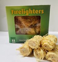 Allume-feu en laine de bois naturel à éclairage rapide pour camping en plein air, barbecue, charbon de bois organique, 32 pièces/boîte