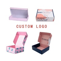 Geringe Mindestbestellmenge Recycelbare Schwammgefütterte Versandboxen mit Eigenem Logo Matt Laminiert Rosa Geschenkverpackung für Schuhe Kleidung Kleinunternehmen