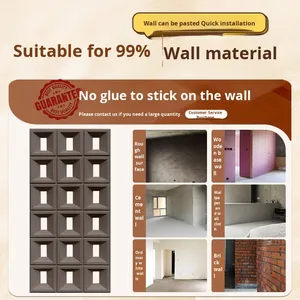 อิฐตกแต่งน้ำหนักเบาแบบกำหนดเองได้ ผลิตจาก PU รูปทรงกลวง แบ่งเป็นสองด้าน แบบกั้นห้อง 9 ช่อง  ตกแต่งด้วยปูนซีเมนต์ - Product Image 3