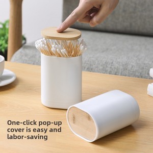 Caja para palillos de dientes con sistema de apertura automática, caja creativa para hisopos de algodón, caja de almacenamiento para palillos de dientes y hisopos de algodón para el hogar. - Product Image 2