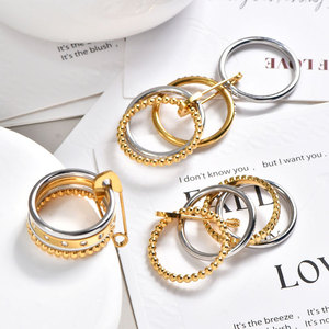 แหวนกันน้ำไม่หมอง 14k 18k ชุบทอง PVD แฟชั่น แหวนสแตนเลส 316L ประดับเพชรซิคอนสำหรับผู้หญิง - Product Image 4