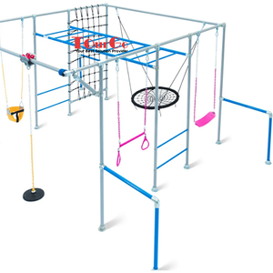 Kit de Equipamiento de Entrenamiento de Obstáculos Ninja Warrior para Niños con Slackline y Barras Colgantes - Product Image 1