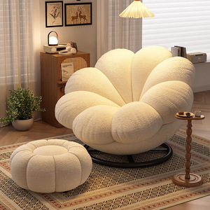 Beanbag Chair Single Sofa Chair Swivel Lounge Chair Extra Soft Bean Fill Rotation For Bedroom Balcony Tatami Room - Product Image 1