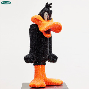 Nouvelle Statue en Résine de Canard <span class=keywords><strong>Duffy</strong></span> de Dessin Animé, Ornée de Cristaux, Artisanat pour la Maison et la Galerie, Motif Animal Incrusté de Diamants, Fabriquée en Fibre de Verre - Product Image 4