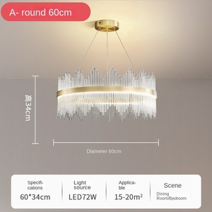 Exquisito candelabro de dormitorio moderno con luz colgante acrílica de Control remoto para Villa brillante Sala de estar Diseño Sense - Product Image 2