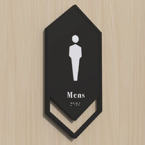 Plaques de porte personnalisées en acier inoxydable pour toilettes, panneaux de salle de bain d'hôtel, autocollants de signalisation pour toilettes femmes et hommes - Product Image 1