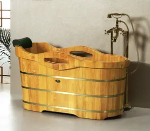 Vasca da bagno a immersione in legno di colore vernice per vasca da bagno in legno