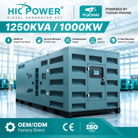1000kW 1250kva Genset Diesel Silent dengan Mesin Yuchai YC6TF1660-D31 Kanopi Kedap Suara Grosir Genset Industri