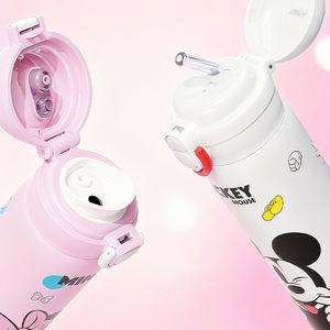 Botella de Agua Infantil con Aislamiento Térmico, Diseño de Mickey, Minnie y Spider-Man, Termo de Acero Inoxidable con Doble Función y Pajita - Product Image 2