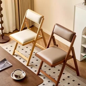 Silla <span class=keywords><strong>de</strong></span> Madera Maciza Tapizada en Ratán Plegable <span class=keywords><strong>de</strong></span> Estilo Minimalista <span class=keywords><strong>de</strong></span> Alta Calidad para Estudio, Sala <span class=keywords><strong>de</strong></span> Estar y <span class=keywords><strong>Comedor</strong></span> - Product Image 4