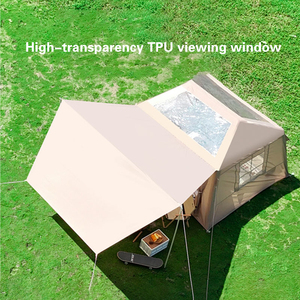 Carpa Inflable para 4 Estaciones con Toldo, Revestimiento de PU Oxford 210D, Impermeable, Gran Espacio, Refugio para Campamento al Aire Libre - Product Image 5
