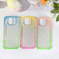 Coque de protection rigide transparente et colorée en PC, design pailleté, effet peau, pour iPhone 16 17 Pro Max