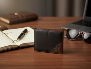 Portafoglio da Uomo in Vera Pelle, Chiusura a 7 Pieghe, Stile Corto, Ideale come Regalo - Product Image 2